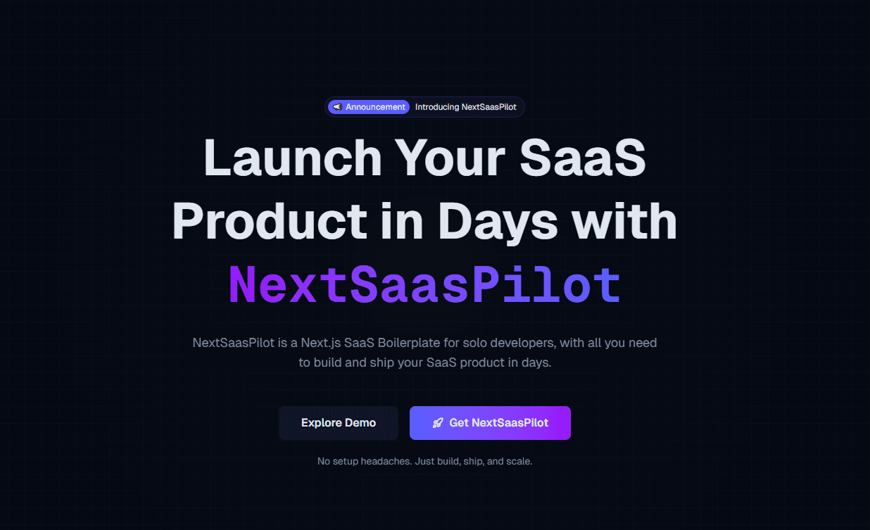 NextSaasPilot - Next.js Saas Starter Kit